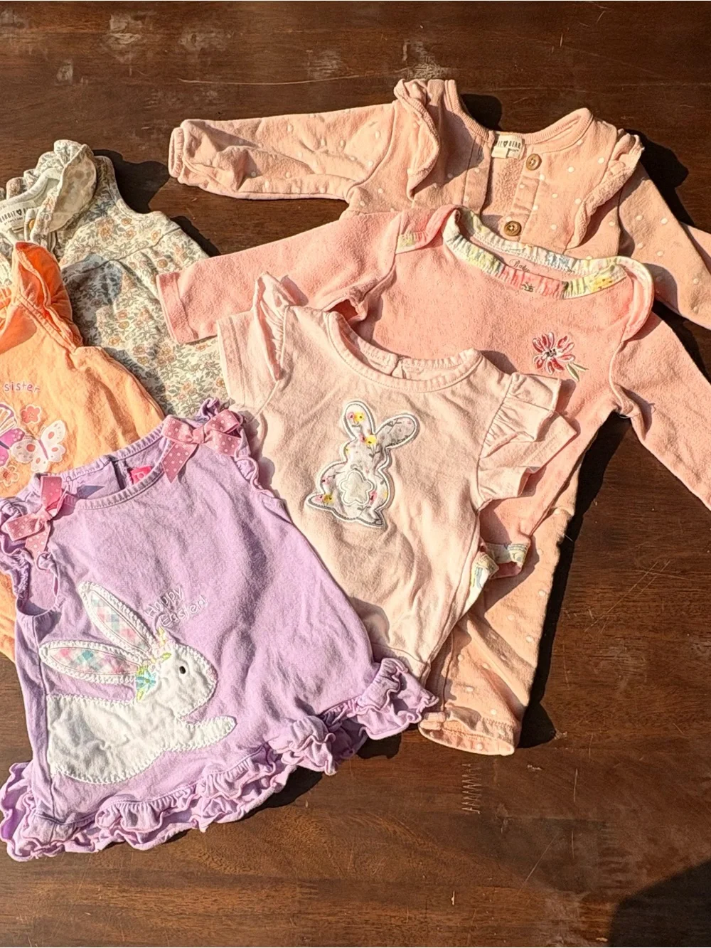 Baby Girls 6-9M / 9M Clothing Lot – 6pc Cute Spring/Summer Outfits & Layers